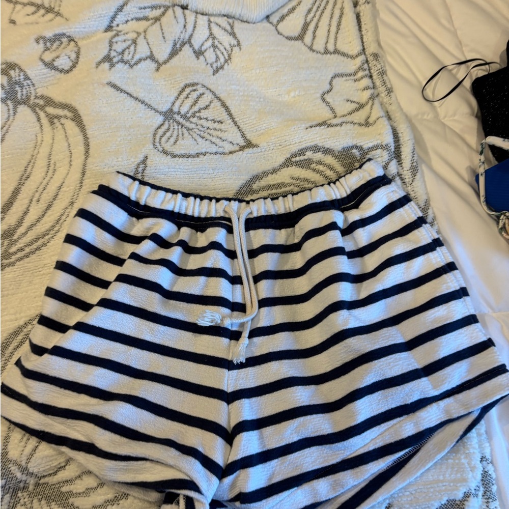 Aerie Navy and White Striped Lounge Shorts